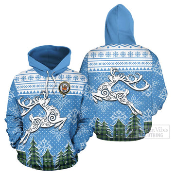 Mow Clan Christmas Hoodie Celtic Reindeer Style Zip Hoodie - Tartan Vibes Clothing