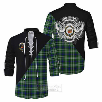 Mow Tartan Ghillie Kilt Shirt with Family Crest and Military Logo Style Men - Tartan Vibes Clothing