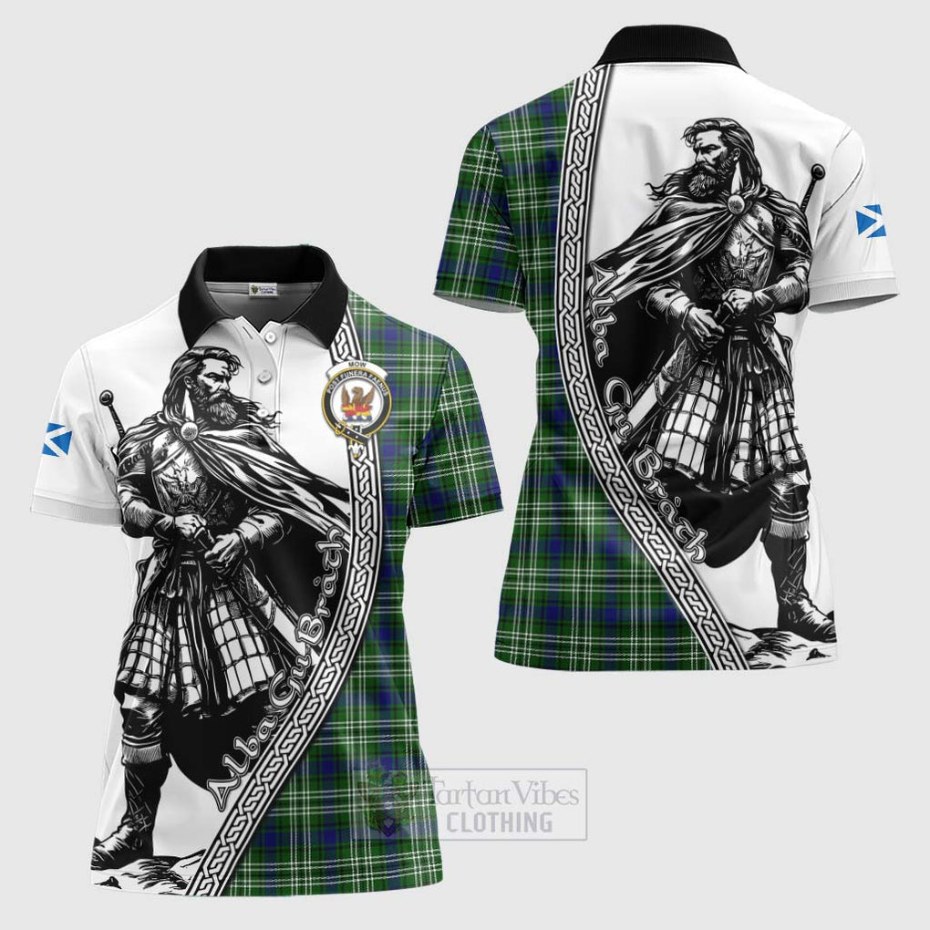 Mow Tartan Clan Crest Women's Polo Shirt with Highlander Warrior Celtic Style Women - Tartan Vibes Clothing