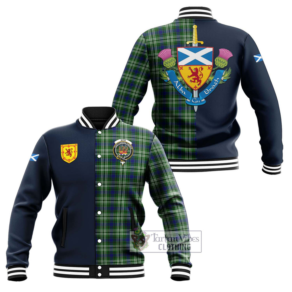 Mow Tartan Baseball Jacket Alba with Scottish Lion Royal Arm Half Style Unisex - Tartan Vibes Clothing