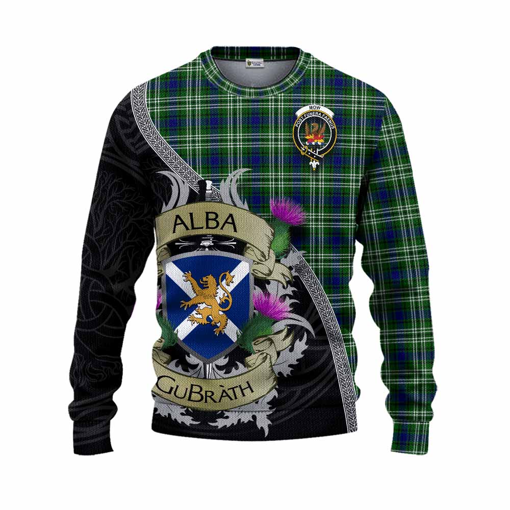 Mow Tartan Family Crest Knitted Sweater Lion Rampant Royal Thistle Shield Celtic Inspired Unisex - Tartan Vibes Clothing