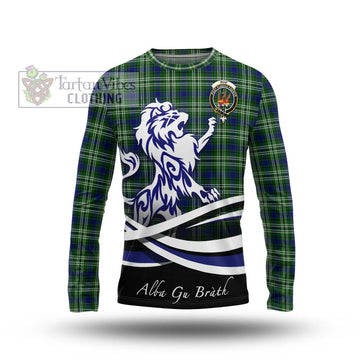 Mow Tartan Long Sleeve T-Shirt with Alba Gu Brath Regal Lion Emblem Unisex - Tartan Vibes Clothing