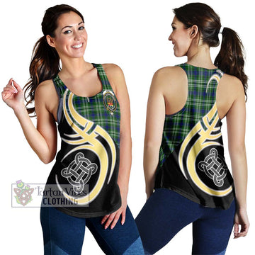 Mow Tartan Women's Racerback Tanks with Family Crest and Celtic Symbol Style 4XL - Tartan Vibes Clothing