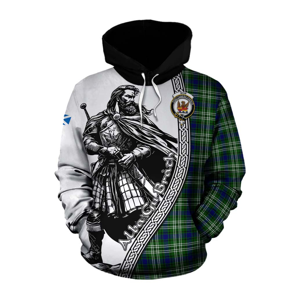 Mow Tartan Clan Crest Cotton Hoodie with Highlander Warrior Celtic Style Pullover Hoodie XS - Tartan Vibes Clothing