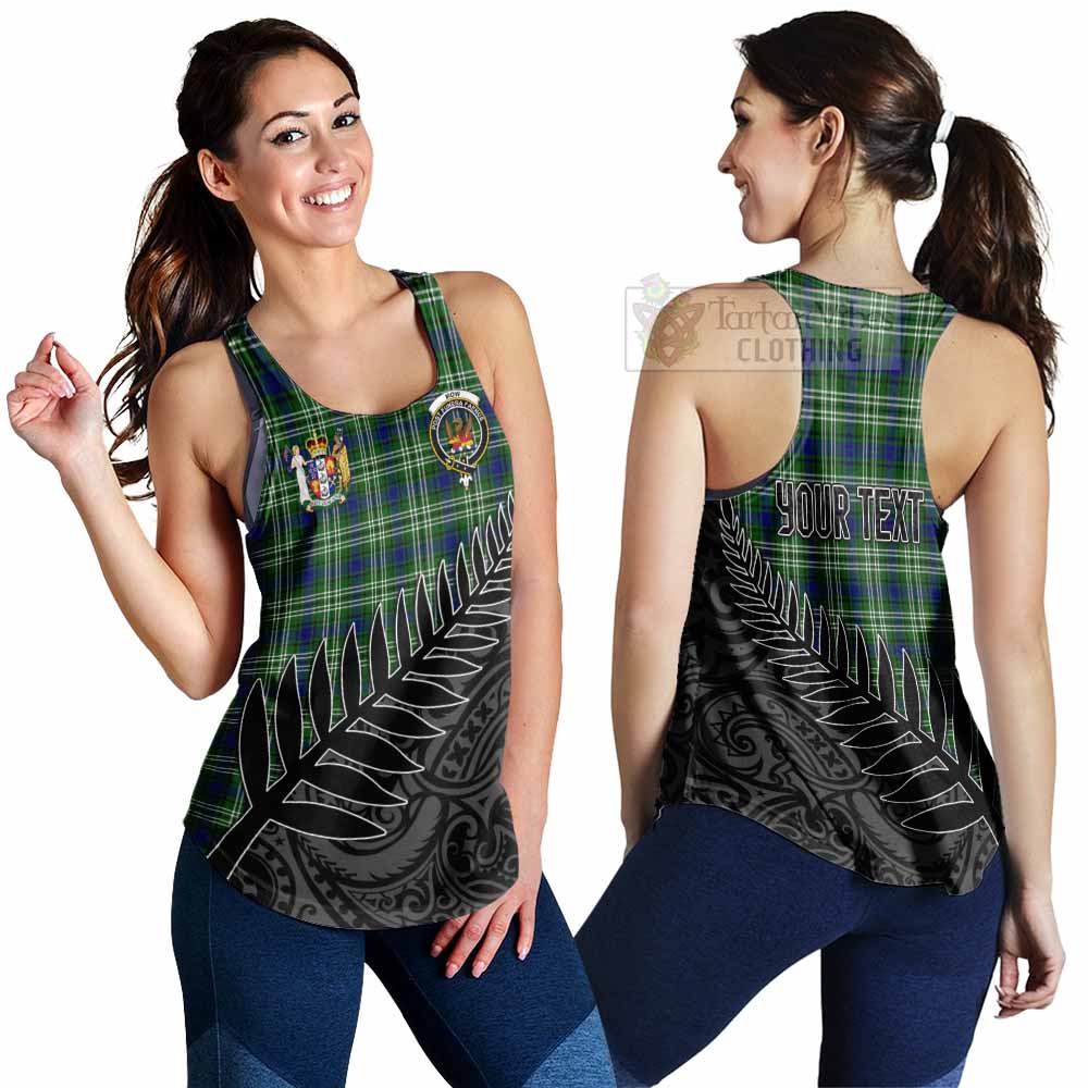 Tartan Vibes Clothing Mow Crest Tartan Women's Racerback Tanks with New Zealand Silver Fern Half Style