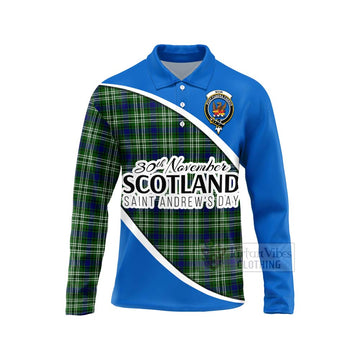 Mow Family Crest Tartan Long Sleeve Polo Shirt Celebrate Saint Andrew's Day in Style Unisex - Tartan Vibes Clothing