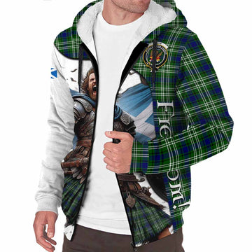 Tartan Vibes Clothing Mow Crest Tartan Sherpa Hoodie Inspired by the Freedom of Scottish Warrior