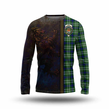 Mow Tartan Family Crest Long Sleeve T-Shirt Alba Gu Brath Be Brave Lion Ancient Style Unisex - Tartan Vibes Clothing