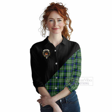 Mow Tartan Women's Casual Shirt with Family Crest and Military Logo Style Female - Tartan Vibes Clothing