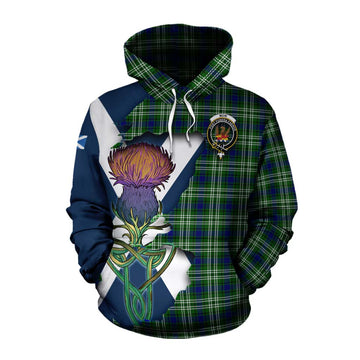 Tartan Vibes Clothing Mow Tartan Family Crest Cotton Hoodie Scottish Thistle Celtic Inspired