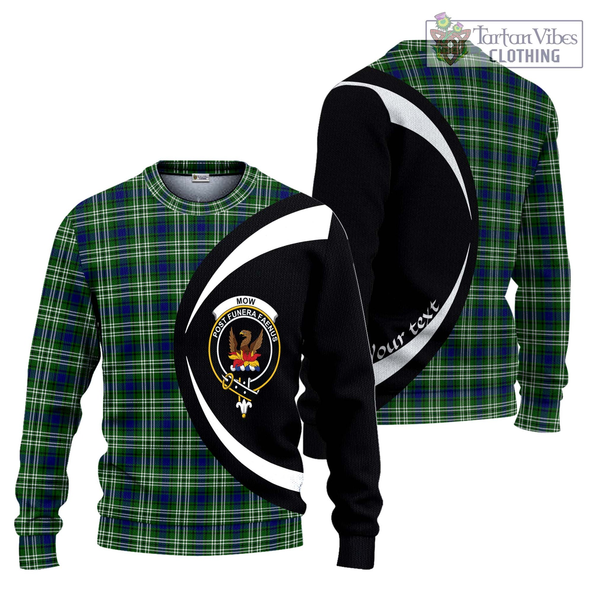 Mow Tartan Ugly Sweater with Family Crest Circle Style Unisex - Tartan Vibes Clothing