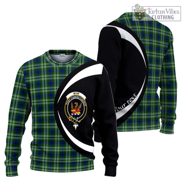 Mow Tartan Ugly Sweater with Family Crest Circle Style Unisex - Tartan Vibes Clothing