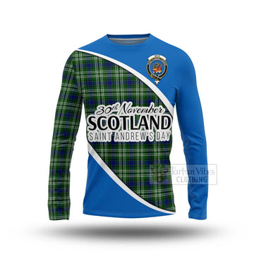 Mow Family Crest Tartan Long Sleeve T-Shirt Celebrate Saint Andrew's Day in Style Unisex - Tartan Vibes Clothing