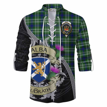 Mow Tartan Family Crest Ghillie Kilt Shirt Lion Rampant Royal Thistle Shield Celtic Inspired Men - Tartan Vibes Clothing