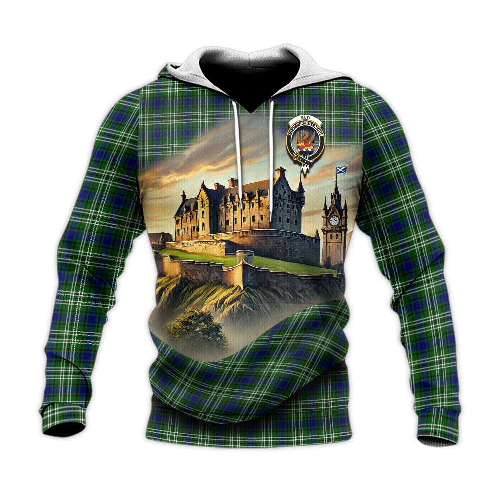 Mow Tartan Family Crest Knitted Hoodie with Scottish Ancient Castle Style Unisex Knitted Pullover Hoodie - Tartan Vibes Clothing