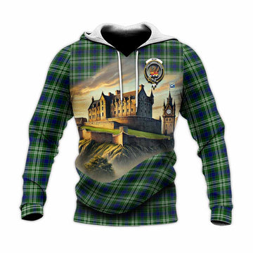 Mow Tartan Family Crest Knitted Hoodie with Scottish Ancient Castle Style Unisex Knitted Pullover Hoodie - Tartan Vibes Clothing