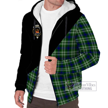 Mow Tartan Sherpa Hoodie with Family Crest and Military Logo Style Unisex S - Tartan Vibes Clothing