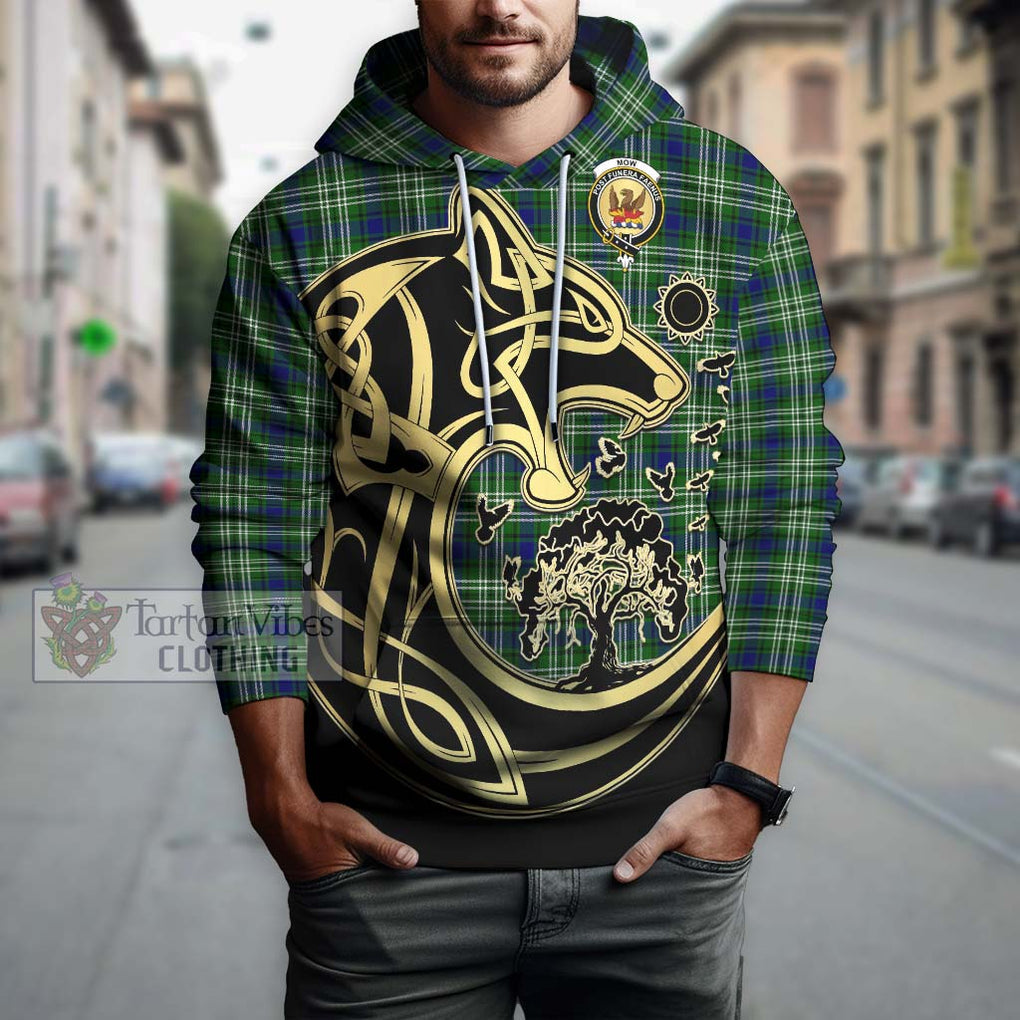 Mow Tartan Hoodie with Family Crest Celtic Wolf Style Zip Hoodie - Tartan Vibes Clothing