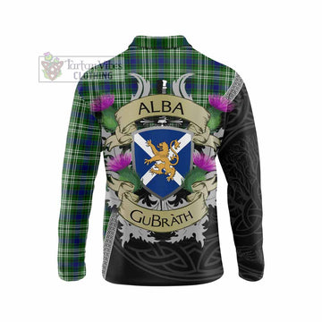 Mow Tartan Family Crest Long Sleeve Polo Shirt Lion Rampant Royal Thistle Shield Celtic Inspired - Tartan Vibes Clothing