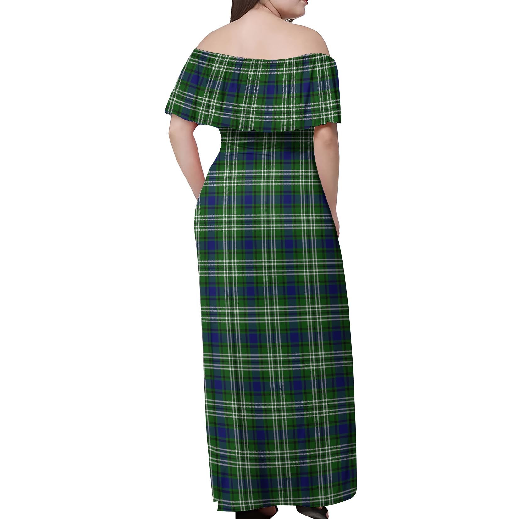Mow Tartan Off Shoulder Long Dress - Tartanvibesclothing
