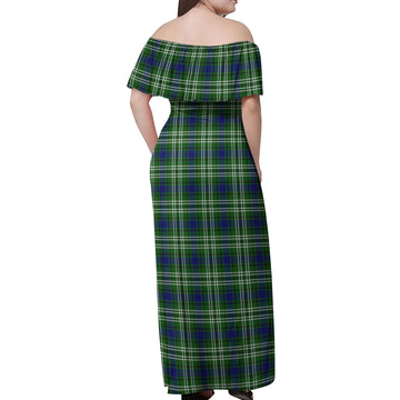 Mow Tartan Off Shoulder Long Dress