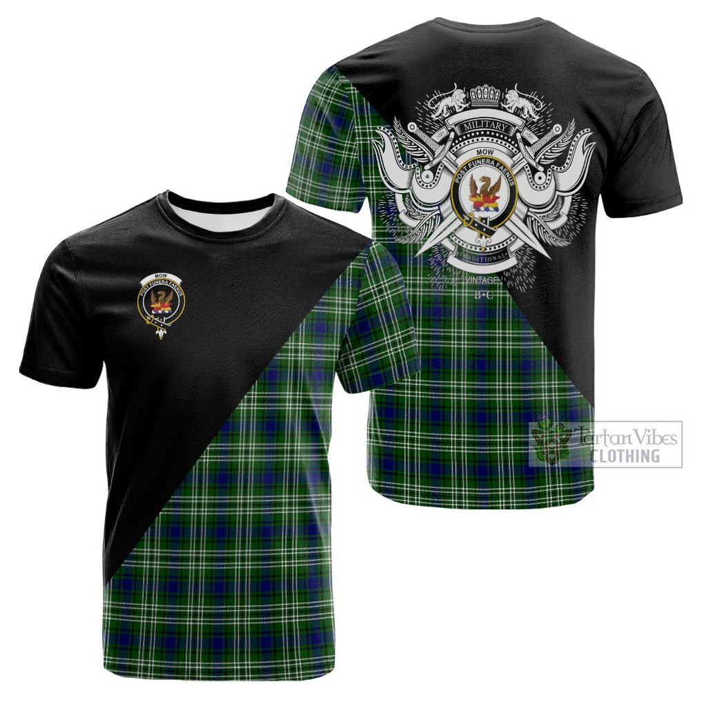 Tartan Vibes Clothing Mow Tartan Cotton T-shirt with Family Crest and Military Logo Style