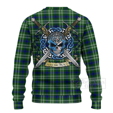 Mow Tartan Ugly Sweater with Family Crest Celtic Skull Style - Tartan Vibes Clothing