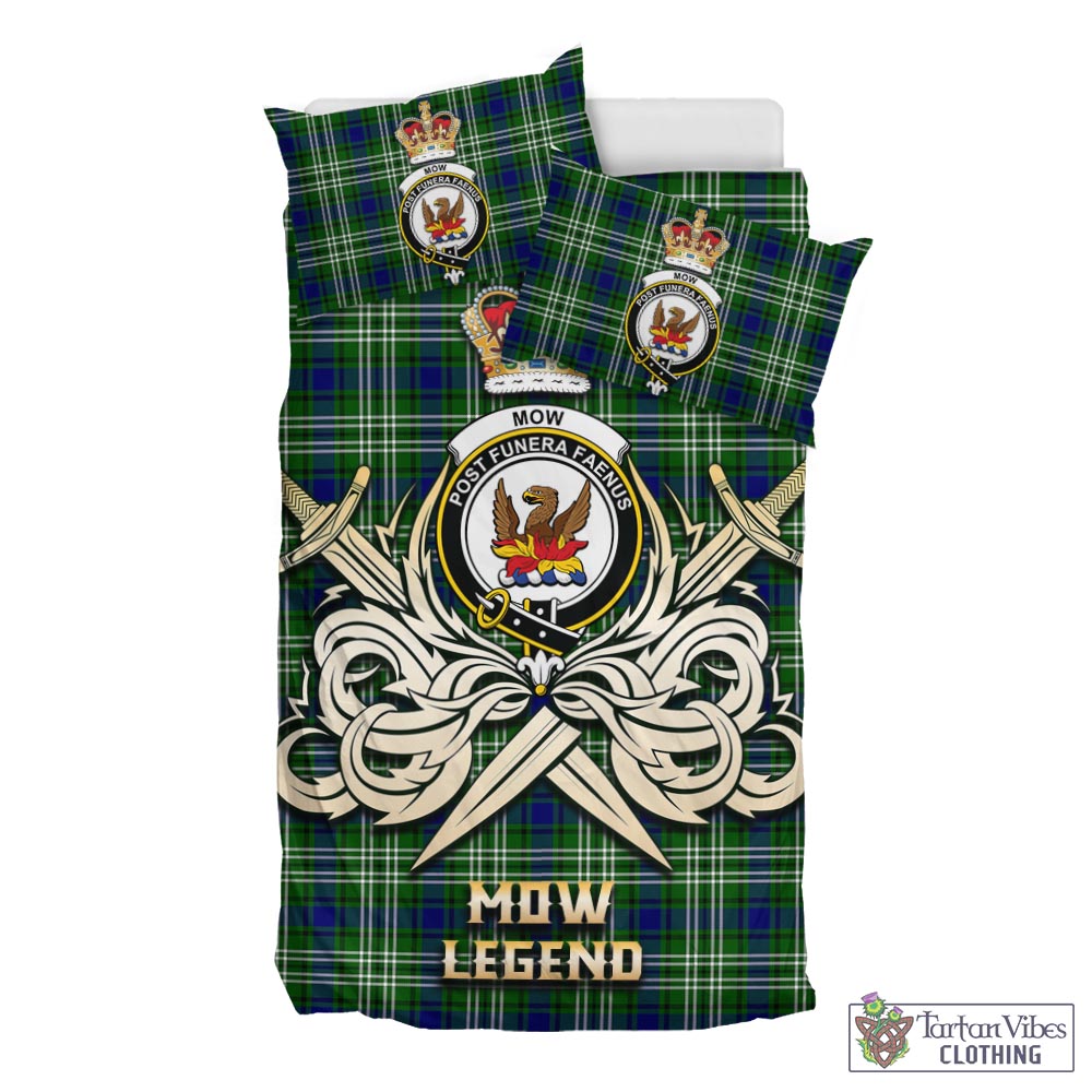 Tartan Vibes Clothing Mow Tartan Bedding Set with Clan Crest and the Golden Sword of Courageous Legacy