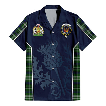 Mow Tartan Hawaiian Shirt with Family Crest and Scottish Thistle Vibes Sport Style - Tartan Vibes Clothing