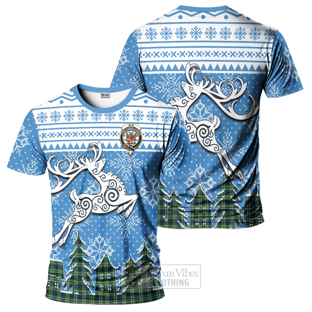 Mow Clan Christmas T-Shirt Celtic Reindeer Style - Tartan Vibes Clothing