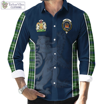 Mow Tartan Long Sleeve Button Up Shirt with Family Crest and Lion Rampant Vibes Sport Style - Tartan Vibes Clothing