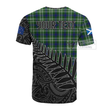 Mow Crest Tartan Cotton T-shirt with New Zealand Silver Fern Half Style