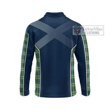 Mow Tartan Long Sleeve Polo Shirt with Family Crest and Lion Rampant Vibes Sport Style - Tartan Vibes Clothing