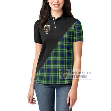 Mow Tartan Women's Polo Shirt with Family Crest and Military Logo Style - Tartan Vibes Clothing