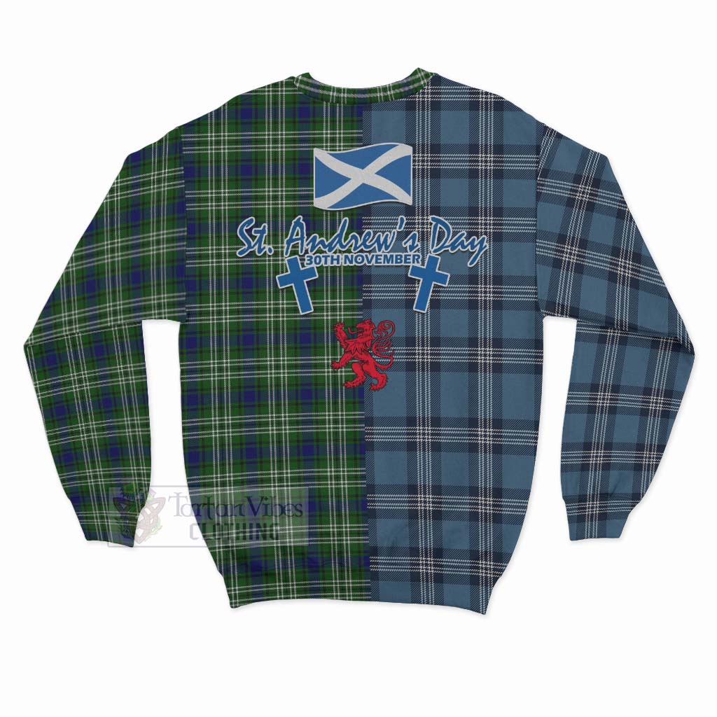 Mow Tartan Sweatshirt Happy St. Andrew's Day Half Tartan Style - Tartan Vibes Clothing