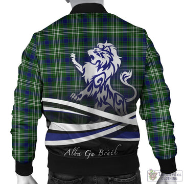 Mow Tartan Bomber Jacket with Alba Gu Brath Regal Lion Emblem
