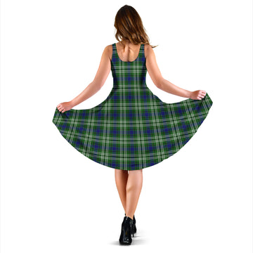 Mow Tartan Sleeveless Midi Womens Dress