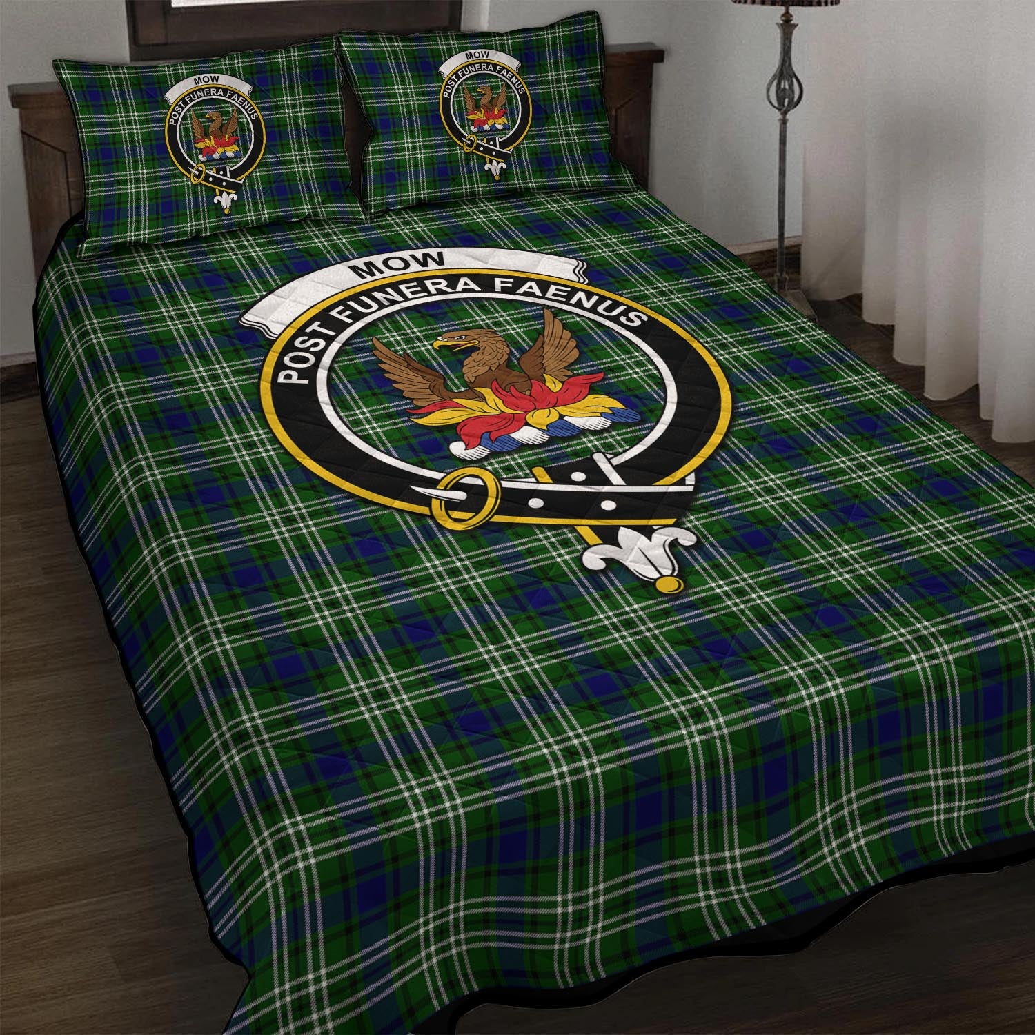 Mow Tartan Quilt Bed Set with Family Crest - Tartan Vibes Clothing