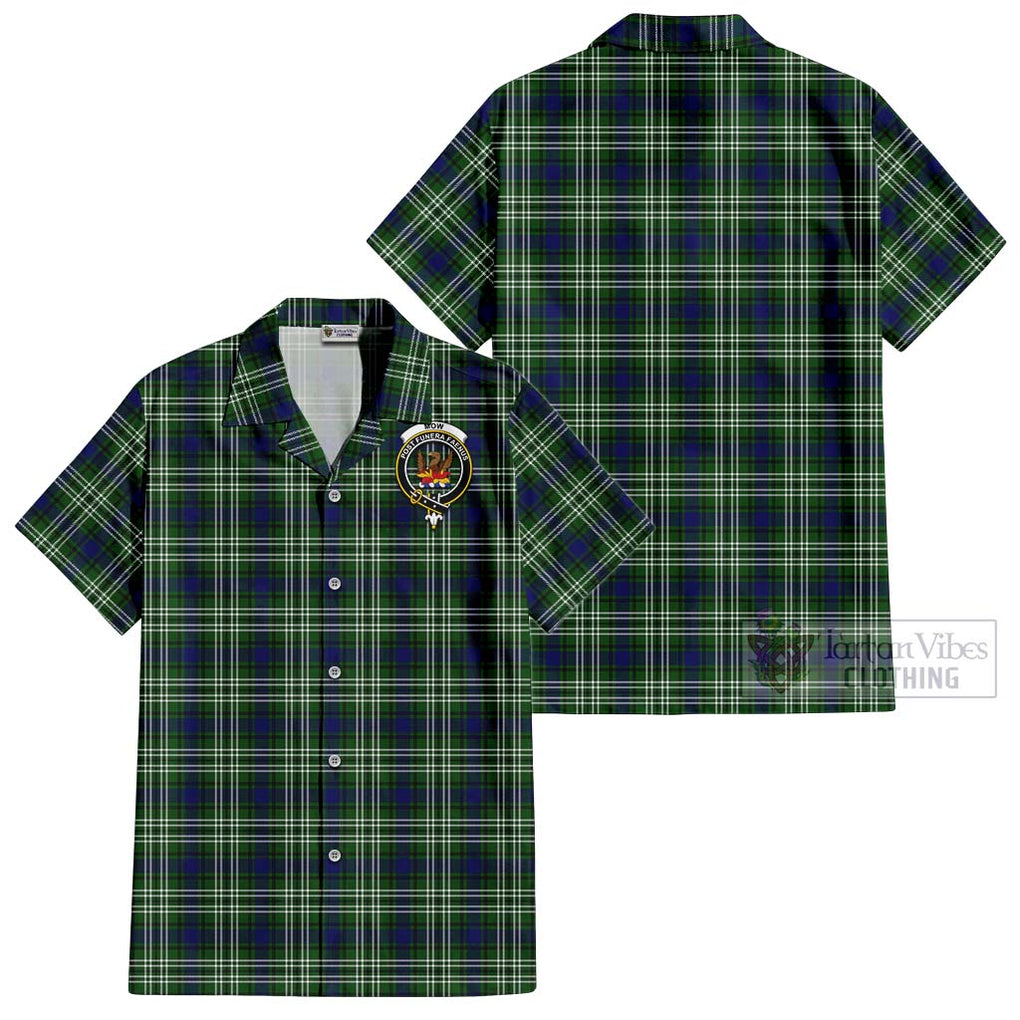 Mow Tartan Cotton Hawaiian Shirt with Family Crest - Tartan Vibes Clothing