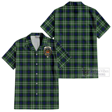 Mow Tartan Cotton Hawaiian Shirt with Family Crest - Tartan Vibes Clothing