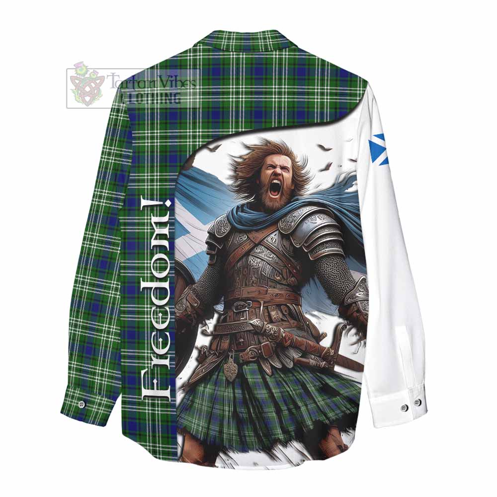 Tartan Vibes Clothing Mow Crest Tartan Women's Casual Shirt Inspired by the Freedom of Scottish Warrior