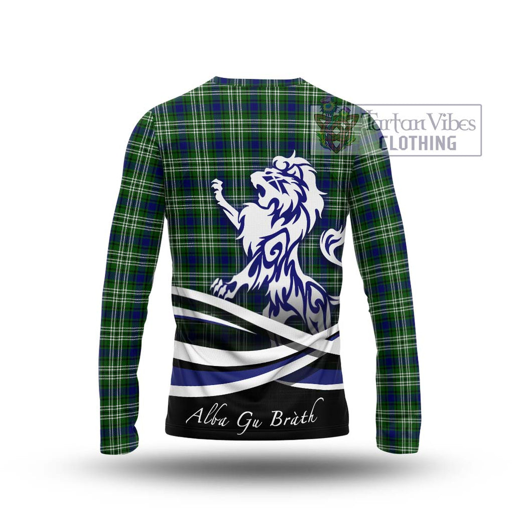 Mow Tartan Long Sleeve T-Shirt with Alba Gu Brath Regal Lion Emblem - Tartan Vibes Clothing