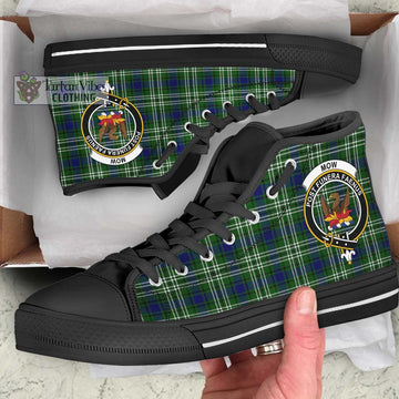 Mow Tartan High Top Shoes with Family Crest - Tartan Vibes Clothing