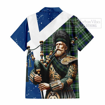 Mow Tartan Hawaiian Shirt with Family Crest Scottish Bagpiper Vibes - Tartan Vibes Clothing