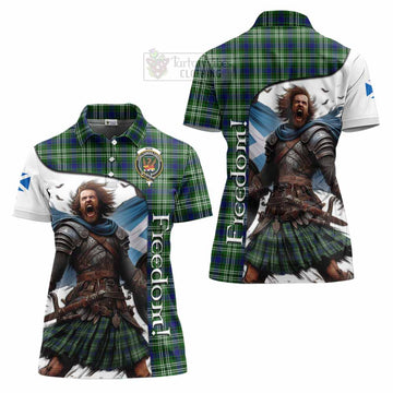 Tartan Vibes Clothing Mow Crest Tartan Women's Polo Shirt Inspired by the Freedom of Scottish Warrior