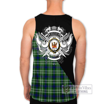 Mow Tartan Men's Tank Top with Family Crest and Military Logo Style - Tartan Vibes Clothing