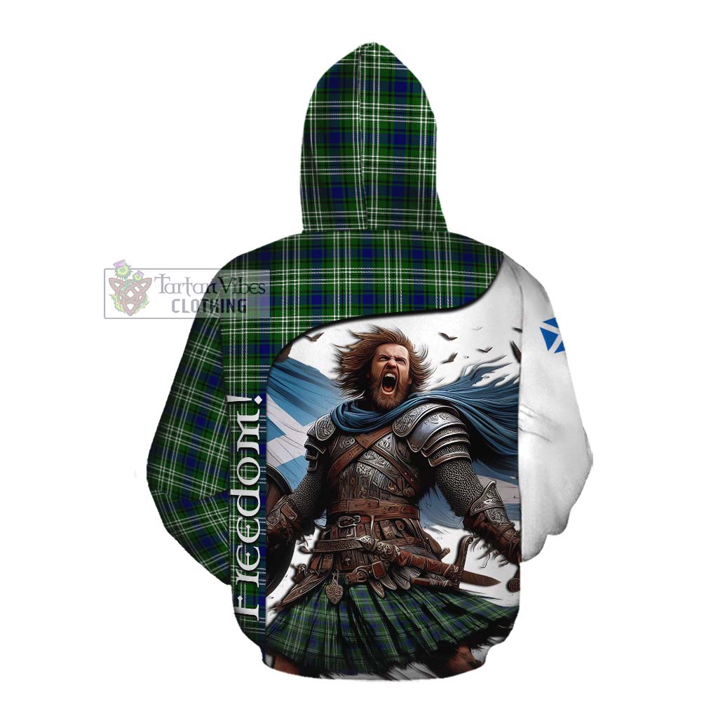 Tartan Vibes Clothing Mow Crest Tartan Cotton Hoodie Inspired by the Freedom of Scottish Warrior