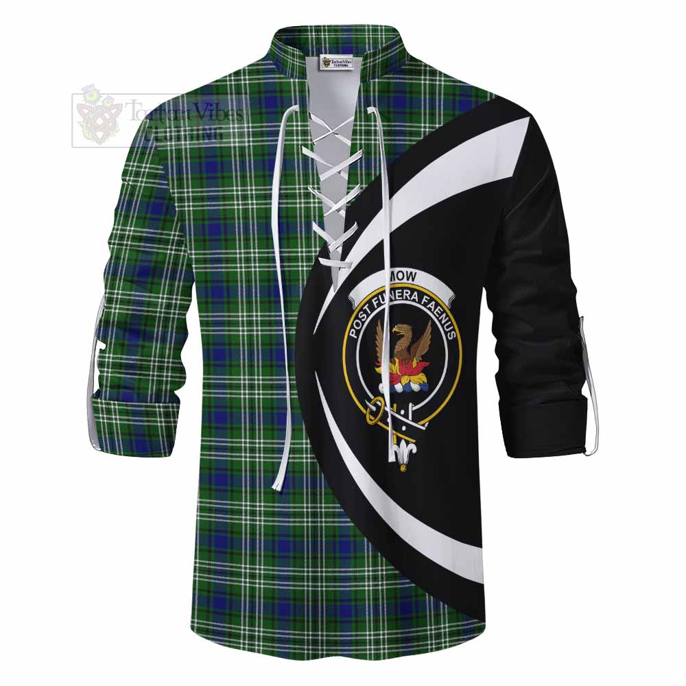 Mow Tartan Ghillie Kilt Shirt with Family Crest Circle Style - Tartan Vibes Clothing