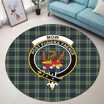 Mow Tartan Round Rug with Family Crest