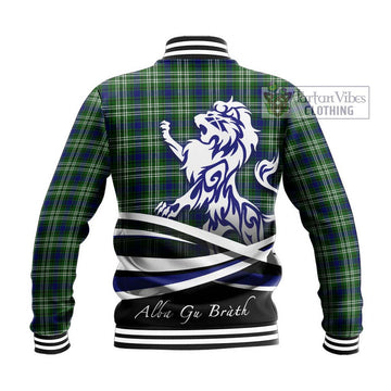 Mow Tartan Baseball Jacket with Alba Gu Brath Regal Lion Emblem - Tartan Vibes Clothing
